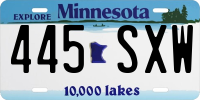 MN license plate 445SXW