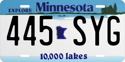 MN license plate 445SYG