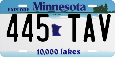 MN license plate 445TAV