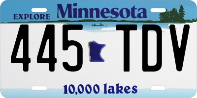 MN license plate 445TDV