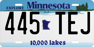 MN license plate 445TEJ