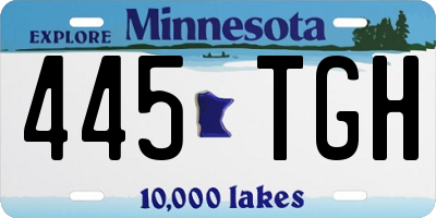 MN license plate 445TGH