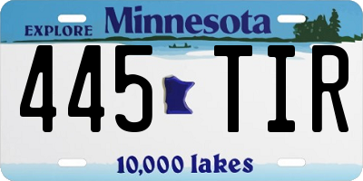 MN license plate 445TIR