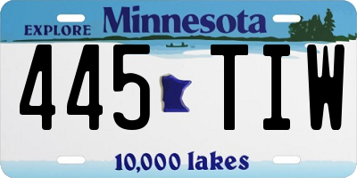 MN license plate 445TIW