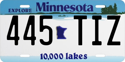 MN license plate 445TIZ