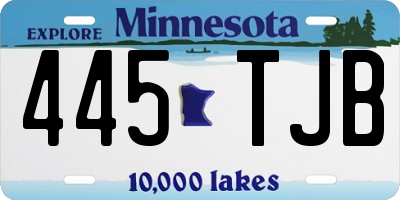MN license plate 445TJB