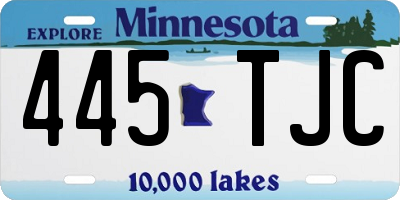 MN license plate 445TJC