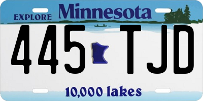 MN license plate 445TJD