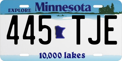 MN license plate 445TJE