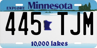 MN license plate 445TJM