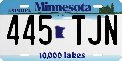 MN license plate 445TJN