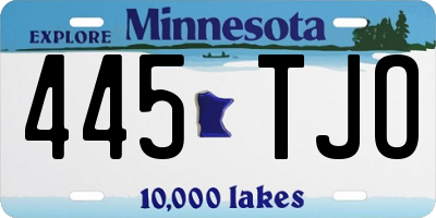 MN license plate 445TJO