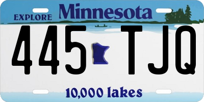 MN license plate 445TJQ