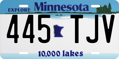 MN license plate 445TJV
