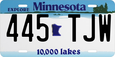 MN license plate 445TJW