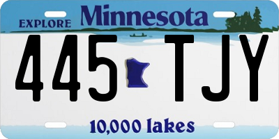 MN license plate 445TJY