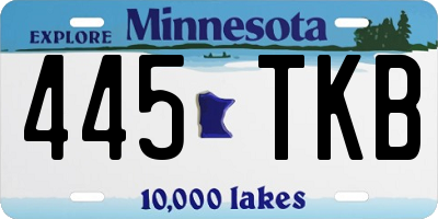 MN license plate 445TKB