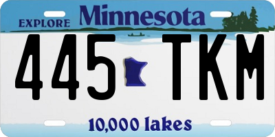 MN license plate 445TKM