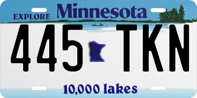 MN license plate 445TKN