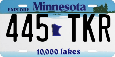 MN license plate 445TKR