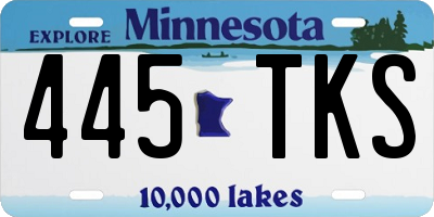 MN license plate 445TKS