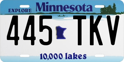 MN license plate 445TKV