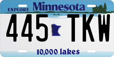 MN license plate 445TKW