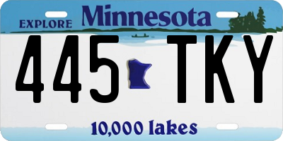 MN license plate 445TKY