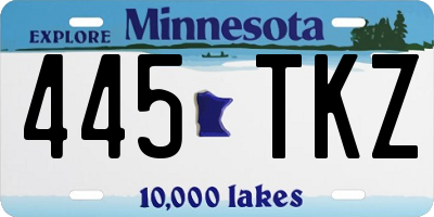 MN license plate 445TKZ