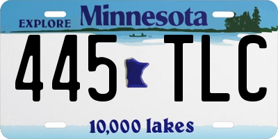 MN license plate 445TLC