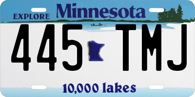 MN license plate 445TMJ