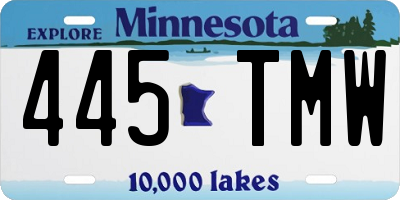 MN license plate 445TMW