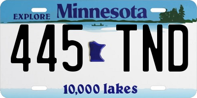 MN license plate 445TND