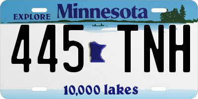 MN license plate 445TNH