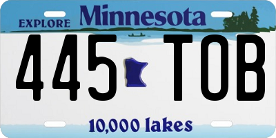 MN license plate 445TOB