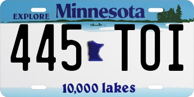 MN license plate 445TOI