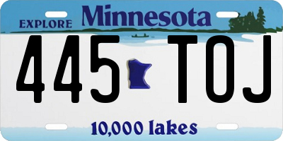 MN license plate 445TOJ