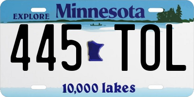 MN license plate 445TOL
