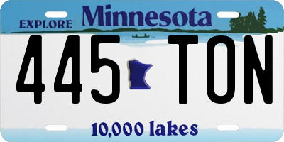 MN license plate 445TON