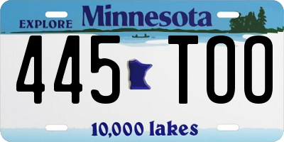 MN license plate 445TOO