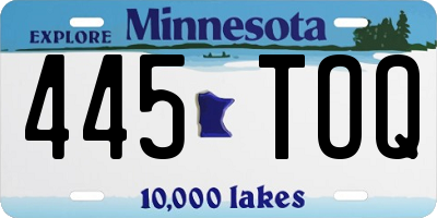 MN license plate 445TOQ