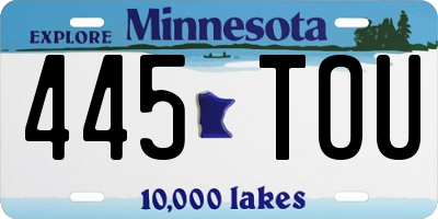 MN license plate 445TOU