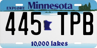 MN license plate 445TPB