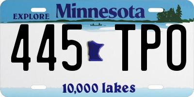MN license plate 445TPO