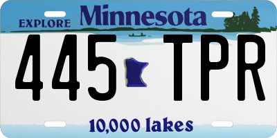 MN license plate 445TPR