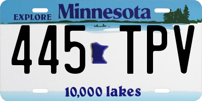 MN license plate 445TPV