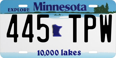 MN license plate 445TPW