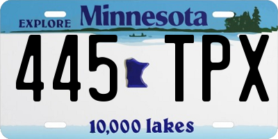 MN license plate 445TPX