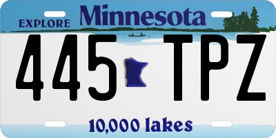 MN license plate 445TPZ
