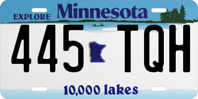 MN license plate 445TQH